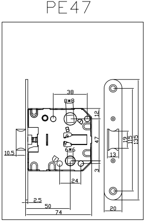 PE47 Корпус замка