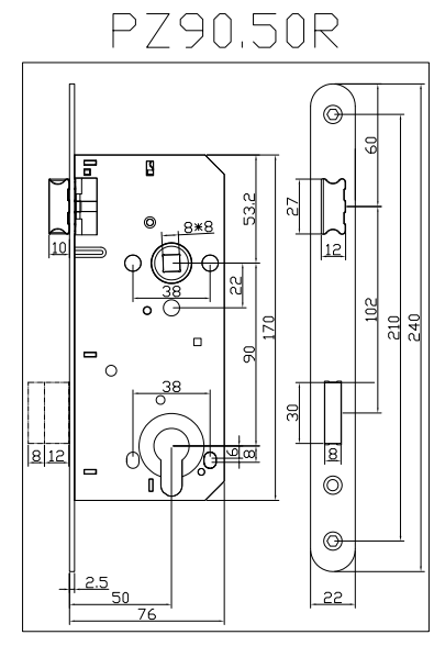 PZ90.50R Дверной замок